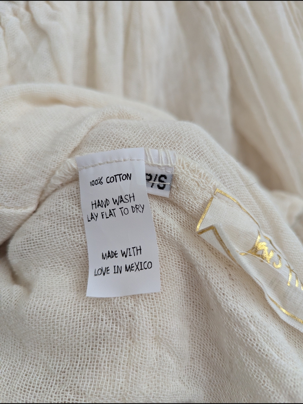 Jen's Pirate Booty Sea Gate Top In Natural - Off-Shoulder Cotton Gauze Top Ivory - Picture 8 of 12